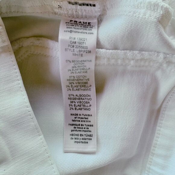 NWT FRAME Denim Le Slim Palazzo High Rise Wide Leg Flare Jeans in White Size 32 - Picture 12 of 15